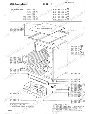 Взрыв-схема холодильника Aeg SAN1902 TK - Схема узла Housing 001